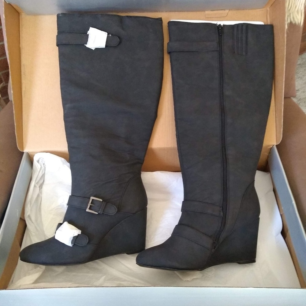 Lane Bryant Wedge Knee High Boots, 11w